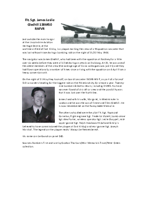 A preview of a PDF biography for Gledhill, James Leslie